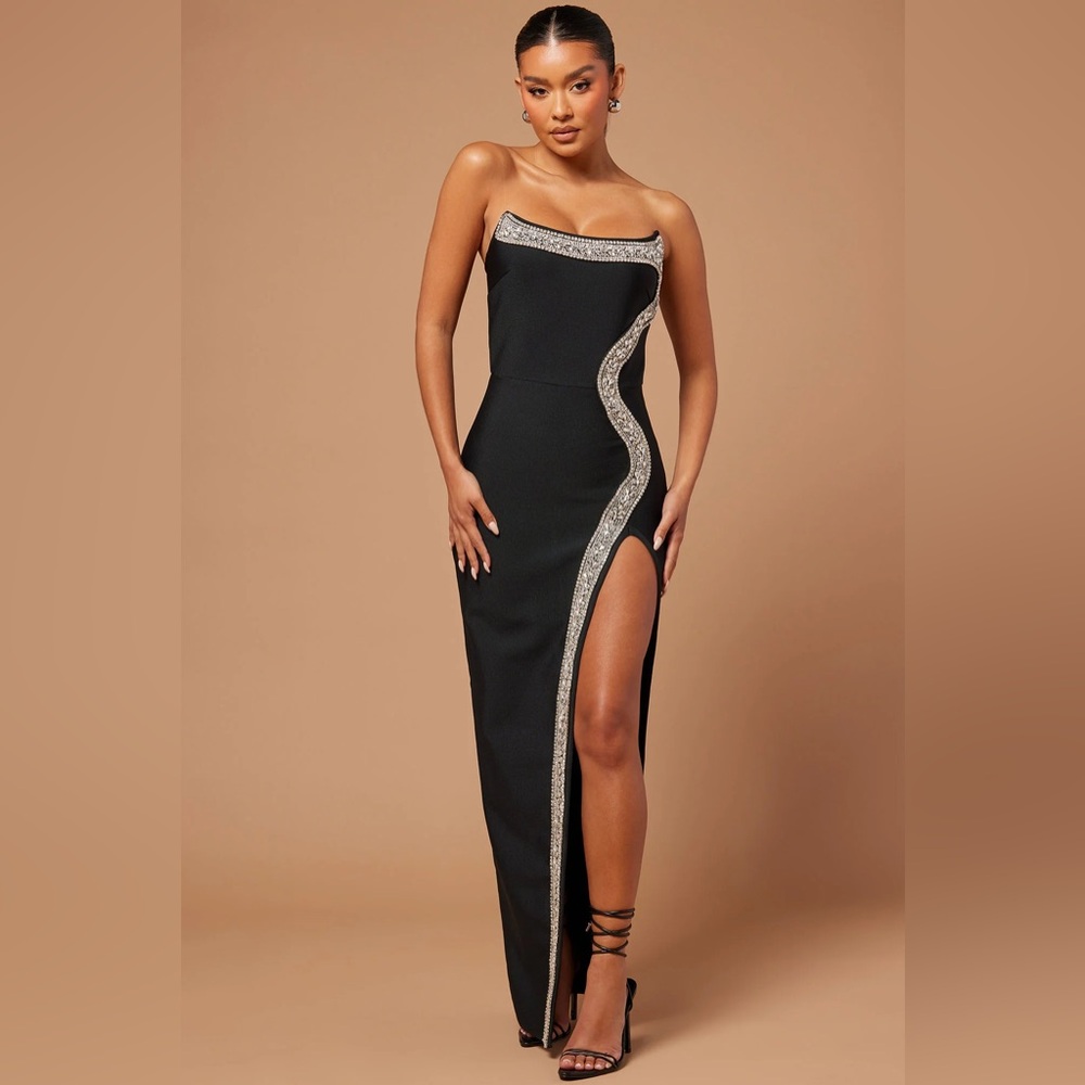 Amber Bandage Gown - Black Size L